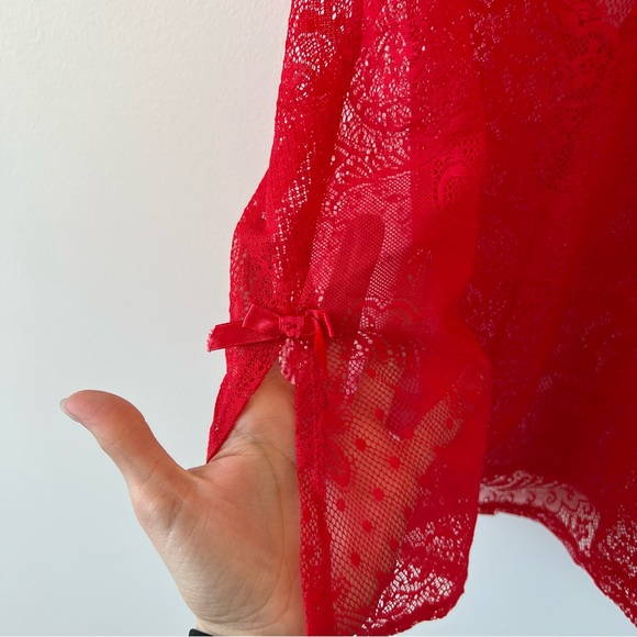 Victoria’s Secret Red Lingerie Slip Dress medium lace sexy vintage y2k - Picture 3 of 7
